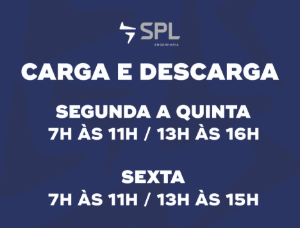 SPL01.5-1 Carga e descarga · seg a qui 07h–11h / 13h–16h · sex 07h–11h / 13h–15h