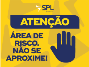 SPL02.01-9 Atenção · área de risco. Não se aproxime!